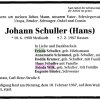 Schuller Johann 1900-1987 Todesanzeige